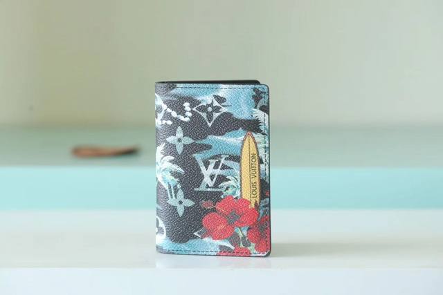 顶级原单 卡包 M83749 护照夹 10-14-2.5厘米 M83498卡包蓝红 8-14.5-1厘米 M83468 短夹11-5-9-1.5厘米 花卉椰子树