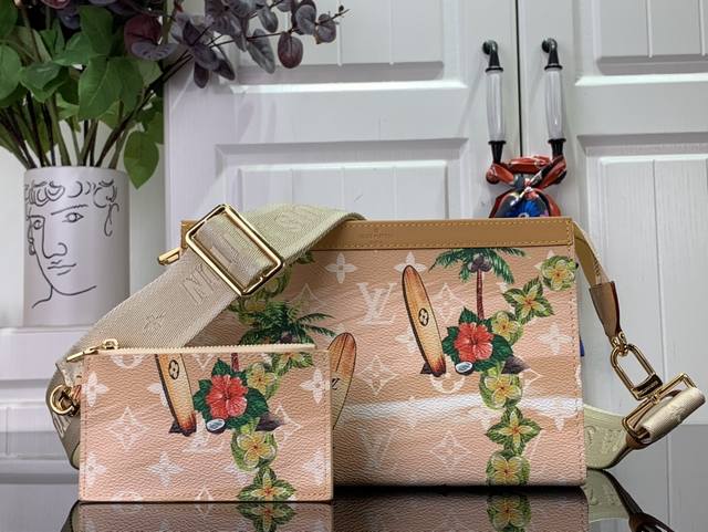 顶级原单 特惠 Gaston Wearable Wallet 手袋 M83466 杏色 冲浪 Gaston可穿戴钱包由夏季monogram Surfin'帆布制 顶级原单 特惠 Gaston Wearable Wallet 手袋 M83466 杏色 冲浪 Gaston可穿戴钱包由夏季monogram Surfin'帆布制