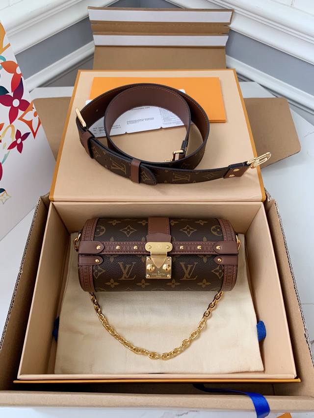 专柜最新热卖款 特级papillon Trunk 巴比龙 M57835，老花 皮料 质量细节全新升级！19*9*9Cm 批 免税