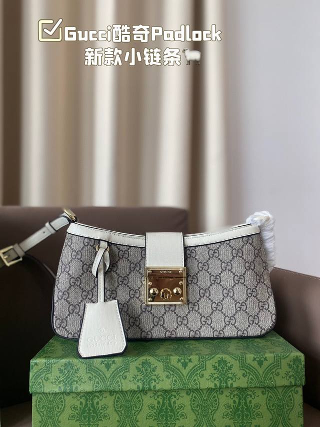 礼盒包装 Gucci酷奇padlock新款链条手袋 独家实拍,质感一流,可斜跨可单肩,多功能内格完美容纳 尺寸27.13