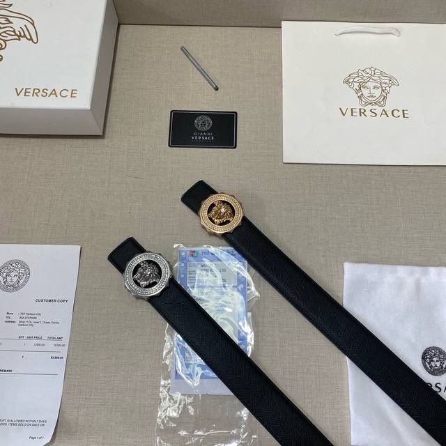 品牌：范思哲 等级：定牛制皮、新开款模。带宽3.8厘米.油精边致 电脑车线 实物摄拍无修饰 上身效果超好、配专柜套全包装.送礼自首带选 送眼打针 。 扣头：广州