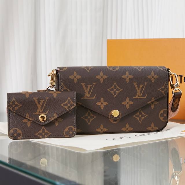 顶级原单 M80091，0022 Félicie Stra & Go 手袋17 X 9.6 X 3.5 肩带：可拆卸，可调节 包带半长：36.0 厘米 包带半长