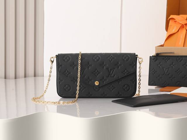 顶级原单 加强版 头层牛皮 M69977灰色 M82479黑色 M64064黑压 本款 Pochette Félicie 链条包为 Monogram Empre 顶级原单 加强版 头层牛皮 M69977灰色 M82479黑色 M64064黑压 本款 Pochette Félicie 链条包为 Monogram Empre