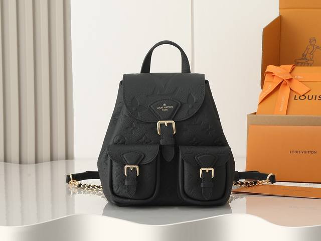 变码芯片版顶级原单！加强版m 72黑色 M47106奶白 M 74粉色 顶级原单本款 Backu 双肩包取材 Monogram Empreinte 牛皮革，低调