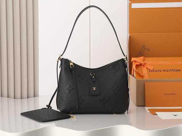 变码芯片版顶级原单，加强版 M46288黑m46203 Carryall 小号手袋取材 Monogram Empreinte 压纹皮革，充裕构型设有齐整内层，大