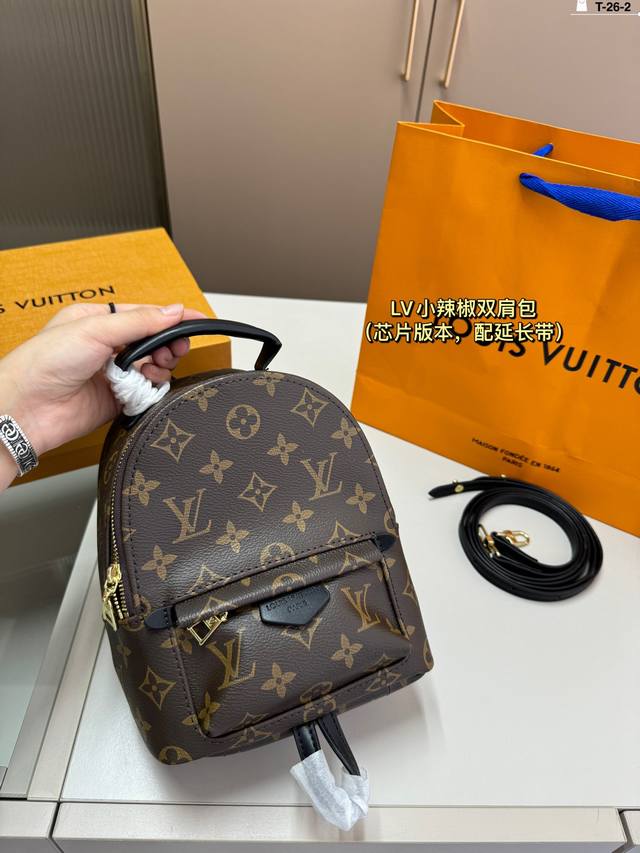 Lv路易威登mini小辣椒双肩包 包型硬挺，不软塌，超有型 凹造型好看，百搭！ T-26-2尺寸16.9.21折叠盒