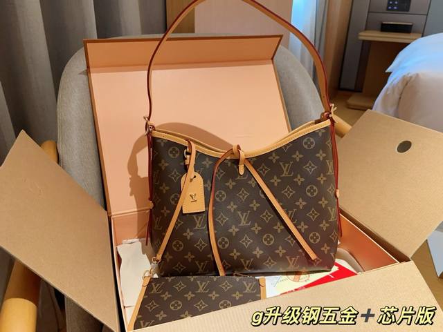 升级钢五金芯片版 配送内胆 升级手缝版 Lv 路易威登 Bf Tote黄皮 购物袋托特包 Carryall子母袋 尺寸29Cm 礼盒包装飞机箱