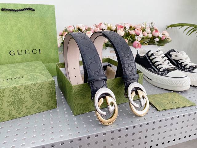 古奇 G家 正版开模经典版纹内衬进口原版皮底 精密电镀五金扣 3.8Cm。针扣休闲商务 回头率超高的一款。