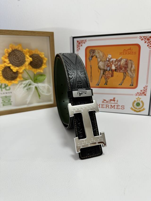 品名：爱马仕.Hermès 原单 材质：原单牛皮腰带 百分百头层牛皮腰带保证真皮，24K纯钢扣，专柜原单品质、做工精细，时尚大牌，送人自用首选 包装： 请认准如