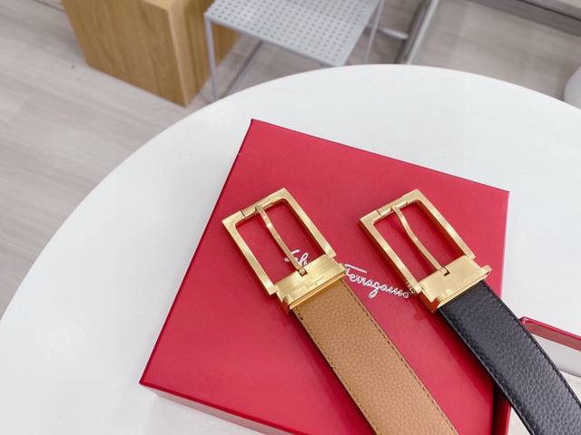 菲拉格慕 Salvatore Ferragamo 原单专柜1:1**新款针扣 精钢扣头 不褪色 搭配双面进口澳洲0小牛皮腰带无视市场普通货油边精致打磨质量好到超