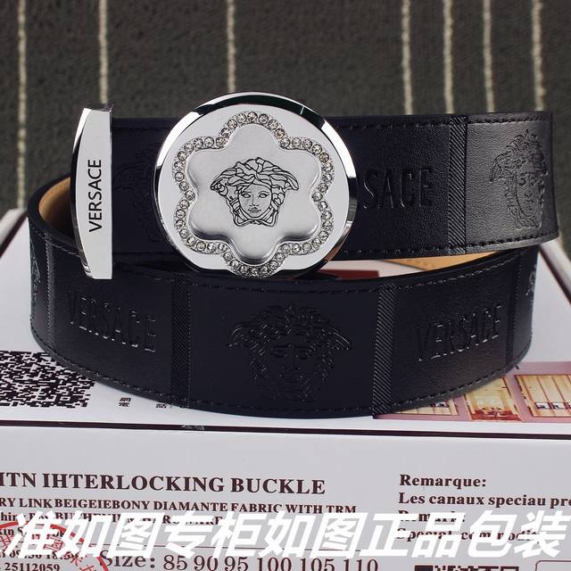 品名：范思哲原单 型号：认准如图专柜包装，赠送打孔器 材料：百分百头层牛皮皮带，纯手工编织，24K纯钢扣中间带logo字母保证真皮。专柜同等质量， 送人自用首选