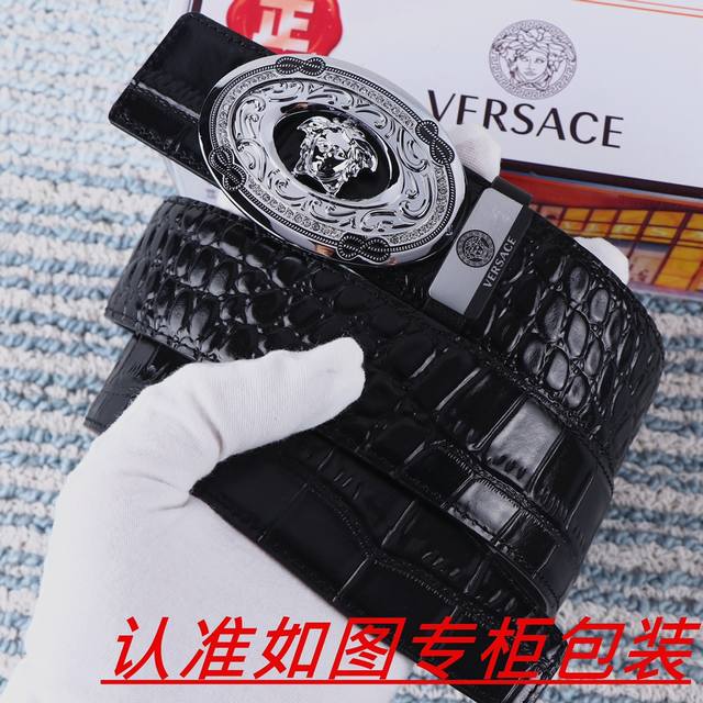 男士腰带：范思哲 原单 男士皮带：百分百头层牛皮，保证真皮。24K纯钢扣双面可用专柜同等质量， 送人自用首选 包装： 请认准如图专柜包装，赠送打孔器，银联发票，