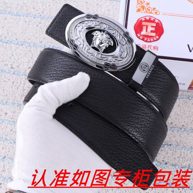 品名：范思哲 腰带原单 皮带 材料：百分百头层牛皮，保证真皮。24K纯钢扣双面可用专柜同等质量， 送人自用首选 包装： 请认准如图专柜包装，赠送打孔器，银联发票