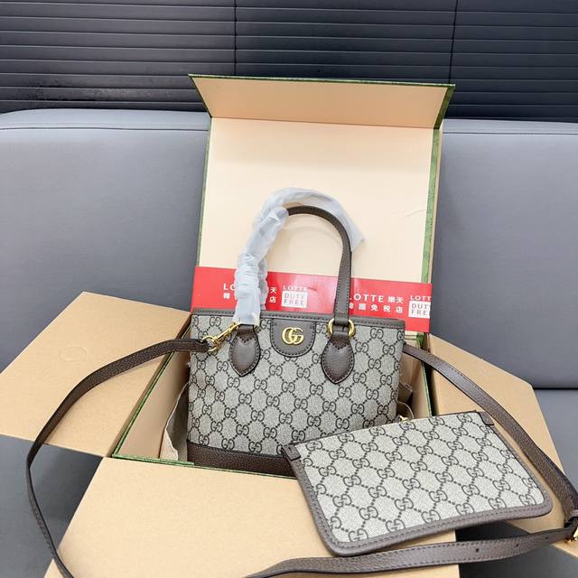 Gucci 古奇 迷你肩背包托特包 男女通用斜挎包 经典logo搭配原厂工艺材质 休闲百搭斜挎包 采用精湛镶嵌细工，实物拍摄 原厂原版面料 配送防尘袋 礼盒 1