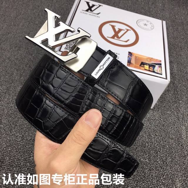 品牌：Lv.易路威登自动扣 型号：原单！认准如图专柜正品包装 等级：意大利进口头层牛皮，自动扣，鳄鱼纹，Lv.易路威登，世界著名奢侈品品牌，国外专柜有同款时尚又