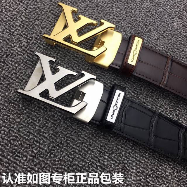 品牌：Lv.易路威登自动扣 型号：原单！认准如图专柜正品包装 等级：意大利进口头层牛皮，自动扣，鳄鱼纹，Lv.易路威登，世界著名奢侈品品牌，国外专柜有同款时尚又