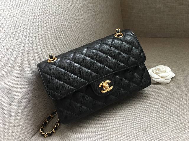 Classic Flap 最经典的cf Small小号 进口牛皮黑球23Cm现货实拍图1118