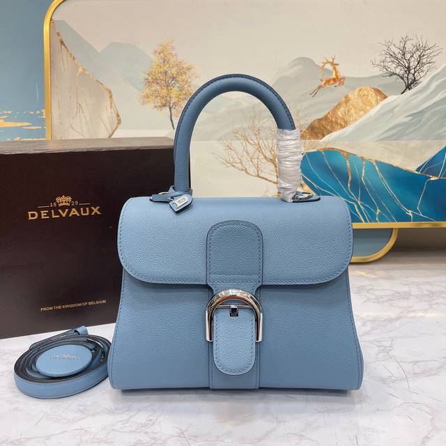 顶级原单，New Pm Togo皮太平洋蓝 比利时德尔沃 Delvaux Brillant 经典新力作包袋！精选rodéo Calf粒纹小牛皮进行点缀，打造的b