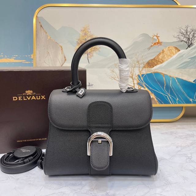 顶级原单，New Pm Togo皮黑银 比利时德尔沃 Delvaux Brillant 经典新力作包袋！精选rodéo Calf粒纹小牛皮进行点缀，打造的bri