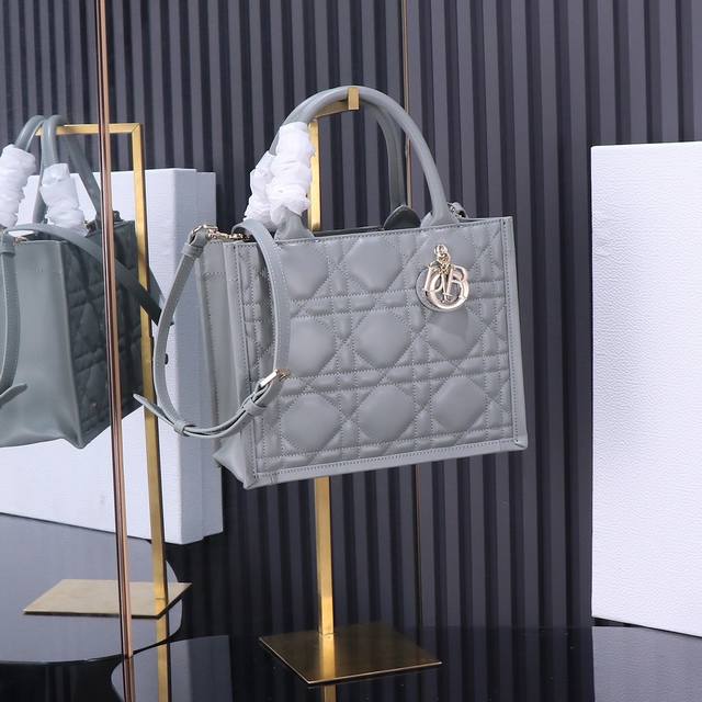 原厂级别 灰色dior新款tote 肩带 这款 Dior 手袋是 Dior 全新推出的主打单品，于二零二三秋冬成衣系列发布秀精彩亮相，彰显现代优雅的实用设计。采