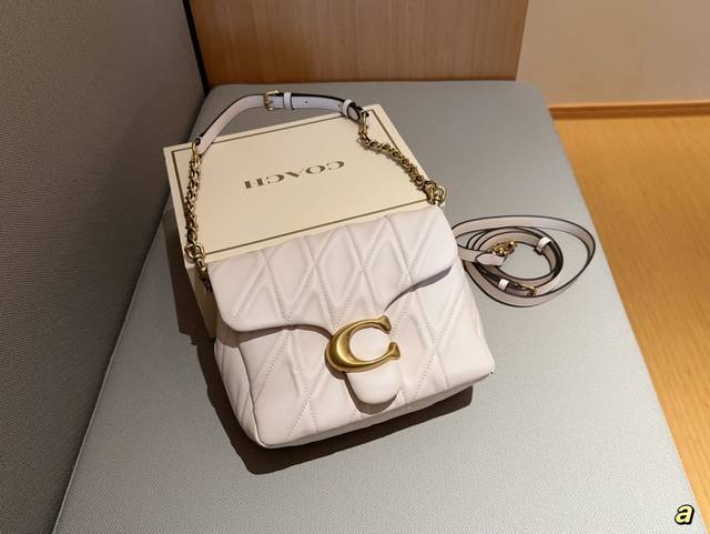 Coach蔻驰 新款square Tabby20 菱格绗缝tabby酒神包链条包 尺寸20×17×8 礼盒包装