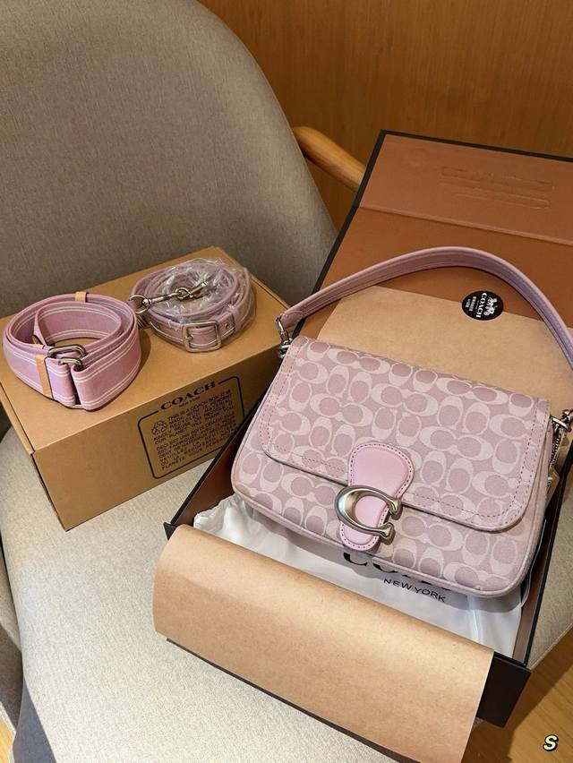 高版本 Coach蔻驰 中古腋下酒神包 香布蕾牛仔丹宁soft Tabby法棍包 尺寸27×17×9 礼盒包装