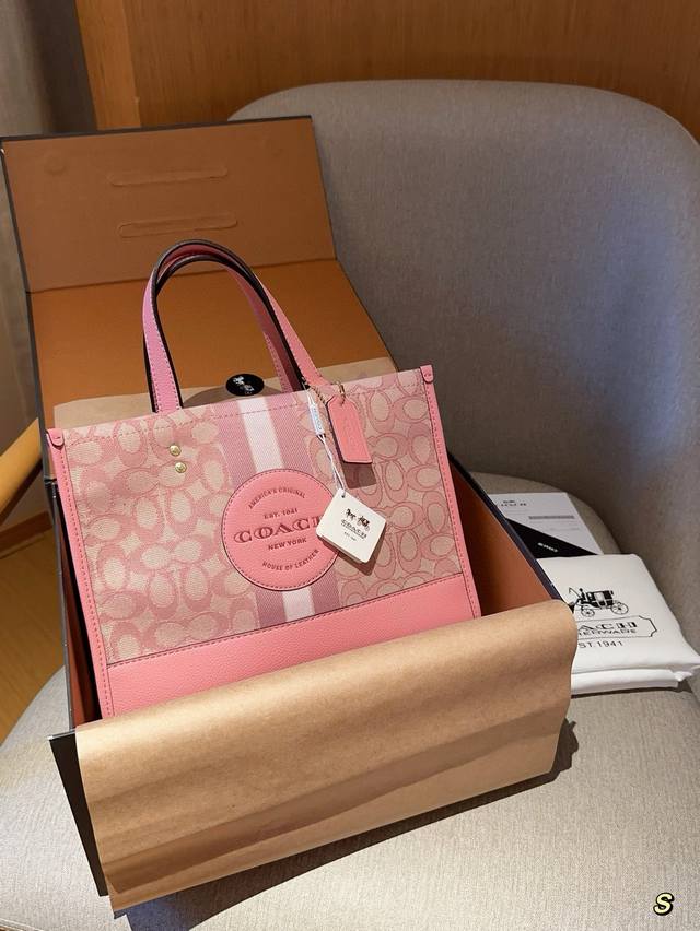 高版本 Coach 蔻驰 Dempsey提花购物袋 横版tote 30托特包 尺寸30×22 礼盒包装