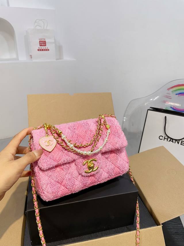 折叠盒 香奈儿 链条包 毛呢 香香家 Cf珍珠毛呢mini软毛呢编织布料 链条包 原版编织布料 超吸睛 Omg不要太美哦 各路女神新宠 原版复刻五金 进口面料手