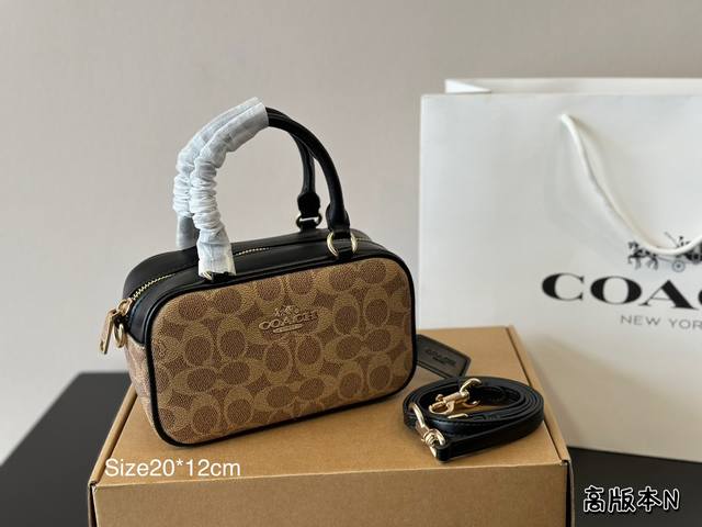 飞机盒 Coach手提小箱子小方盒包 新款相机包 20*12飞机盒包装