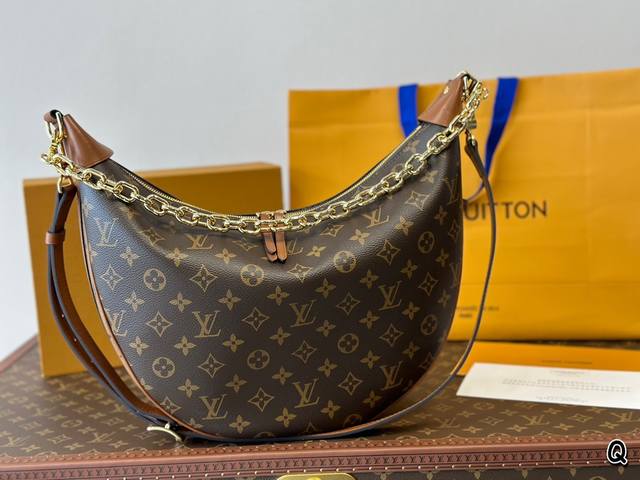 原单品质 走秀款大豌豆包 老花拼黄花 尺寸38×26Cm 搜索月亮包 无盒