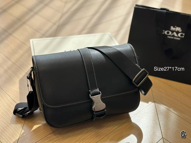 折叠盒 Coach New League邮差包 新款邮差推荐大小适中简约大气款式老花经典百搭黑色永不过时 27*17