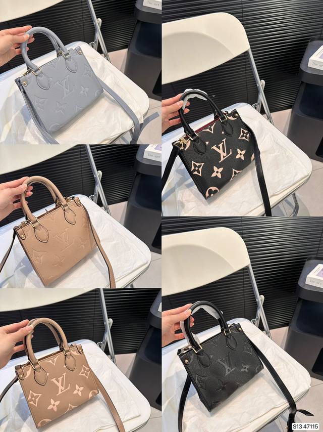 小号 配折叠盒子 Lv 托特 超火的tote托特包，日常通勤都非常可会越用越喜欢的一款，值得入手。尺寸：18 15 货号47115