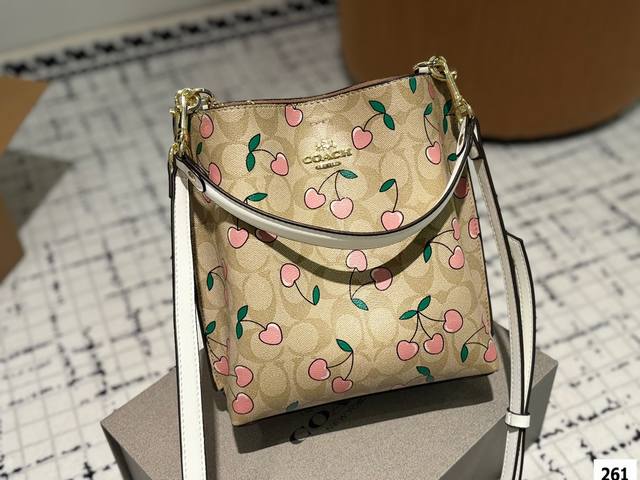 配盒尺寸19.21 蔻驰 Coach Mollie水桶包 精致美丽 高级优雅 很好驾驭，不挑衣服，不挑季节 一年四季都可，可盐可甜 高个子小姐姐背，气质御姐范