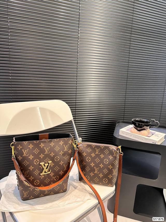 配盒子lv水桶包 是熱腾腾新款 又酷又甜 出門随手一拎就很好看 尺寸18 23 货号改版875