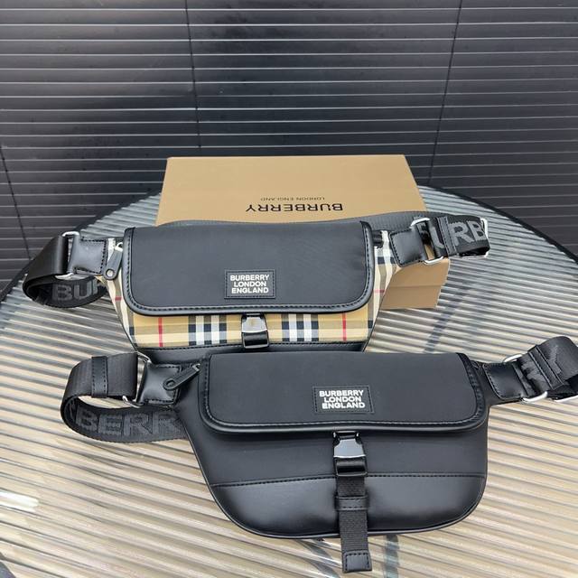Burberry 巴宝莉 格子腰包 单肩包 男女通用斜挎包胸包 经典logo搭配原厂工艺材质 休闲百搭 采用精湛镶嵌细工，实物拍摄 原厂原版面料 配送防尘袋 2