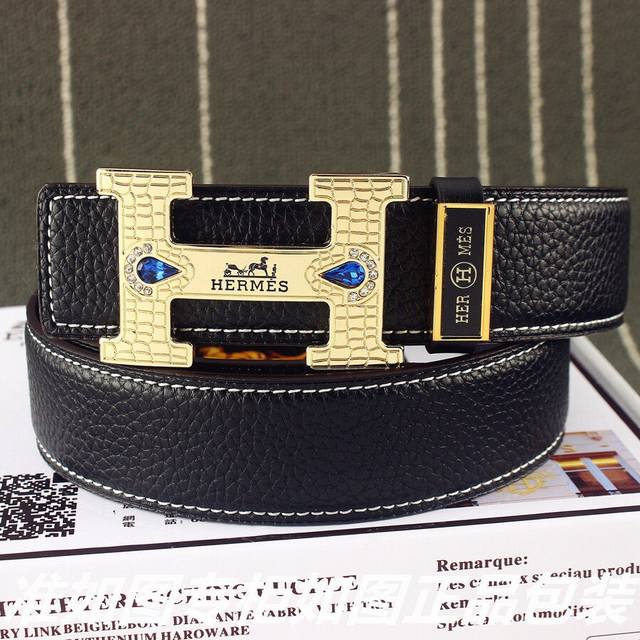 品名：爱玛仕.Her..Mes镶钻 型号：认准如图专柜包装，赠送打孔器 材料：百分百头层牛皮皮带，24K纯钢扣，镶钻工艺永不掉色保证真皮，专柜同等质量， 送人自