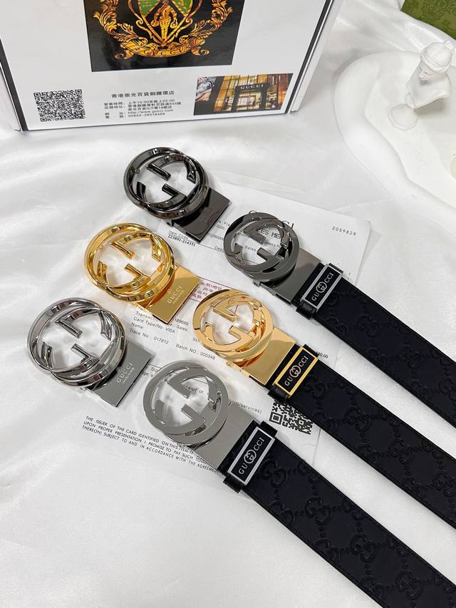 皮带：古奇.Gu...Cci原单 腰带：百分百头层牛皮，保证真皮旋转使用，24K纯钢扣，永不掉色双面可用专柜同等质量，送人自用首选 包装：请认准如图专柜全套礼盒