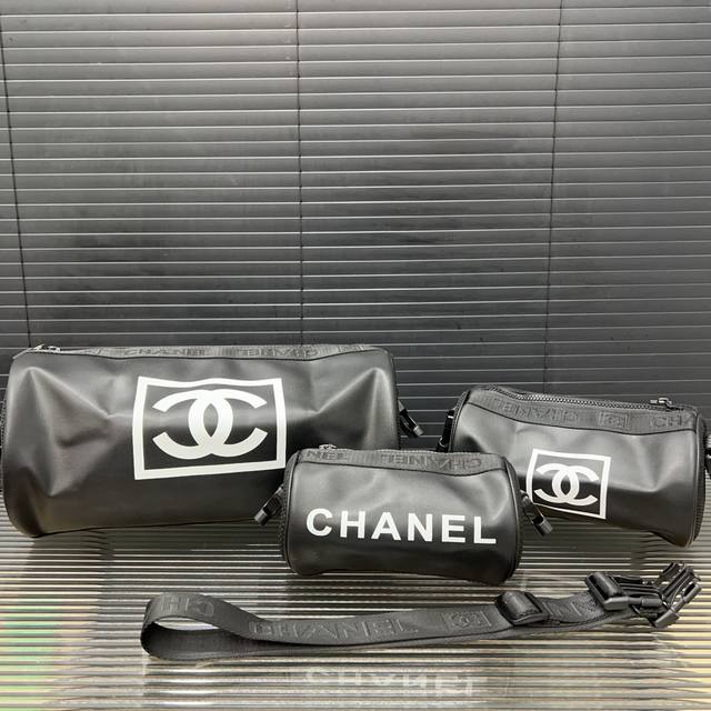 Chanel 香奈儿 运动系列 Vintage 圆桶包 男女通用斜挎单肩包采用精湛镶嵌细工，实物拍摄 原厂原版面料 配送防尘袋 大 37Cm 中 23Cm 小