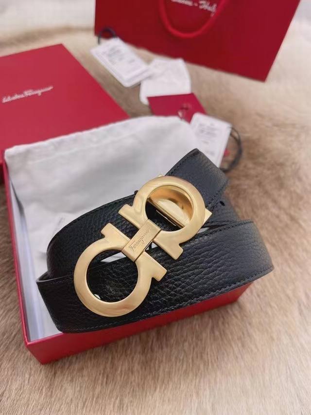 配全套包装礼盒 Ferragamo菲拉格慕 正品尺寸3.5Cm意大利原厂进口皮 贸易订单出口意大利 秒杀市场货随便找皮做货 百分百专柜纯铜扣原厂电镀 码数长度可