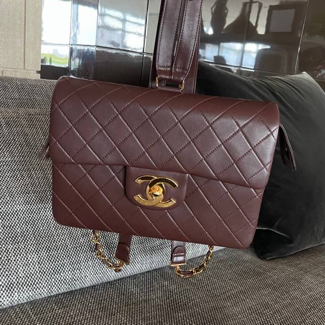 Chanel Vintage 贝嫂同款双肩包 尺寸:28X8X20Cm