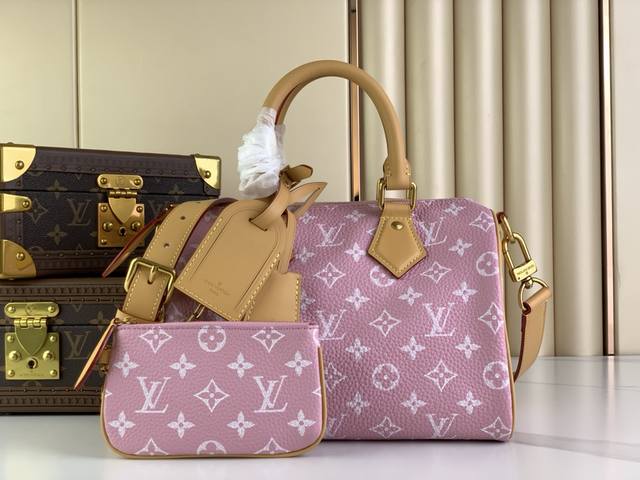 出厂价 Speedy P9 Bandoulière25 手袋 M24443粉色 本款 Speedy P9 Bandoulière25Monogram 皮革手袋以