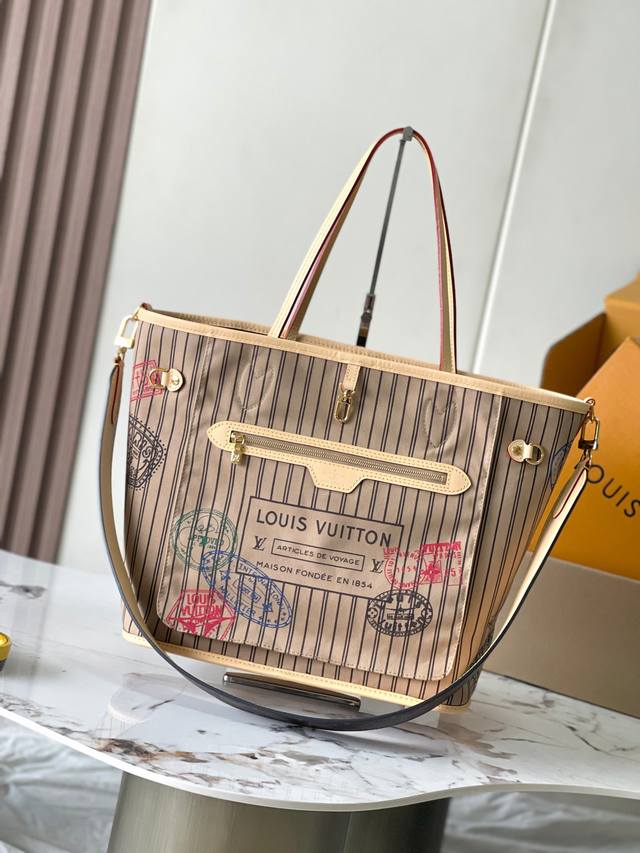 特级mb芯片版原厂皮 Neverfull Bandouliere Inside Out Gm手袋 型号：M11948小号动态芯片版 材料：A级全钢五金，进口原厂