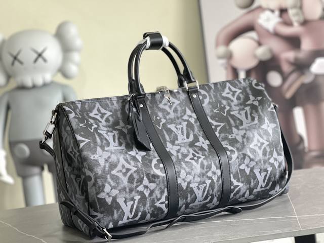 原单 M57278Keepall Bandoulière 50 旅行袋本款 Keepall Bandoulière 旅行袋取材 Damier Salt 帆布,采 原单 M57278Keepall Bandoulière 50 旅行袋本款 Keepall Bandoulière 旅行袋取材 Damier Salt 帆布,采