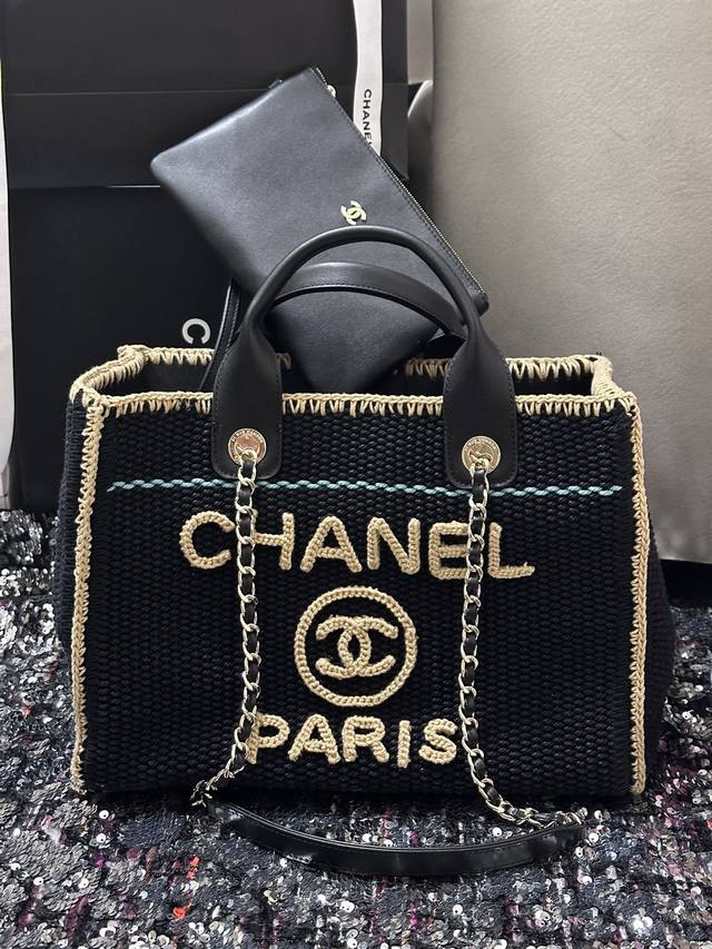 Chanel 24S 编织沙滩包 32Cm 编织工艺品 彩色pink 收藏