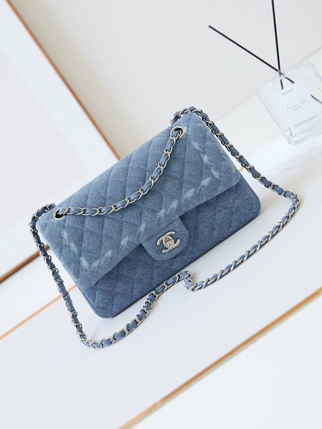 Chanel 中古 Vintage 限定 丹宁牛仔涂鸦 大号cf 25Cm