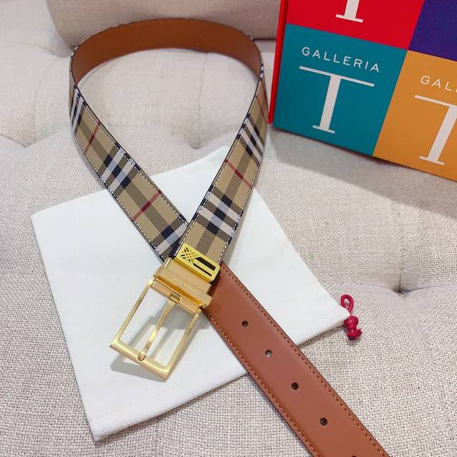 配正版包装，巴宝莉官网同步经典版型，进口皮料。精品旋转针扣， 双面可用，媲美正品无压力 好货上手即知，宽度3.5Cm 高清实拍大图