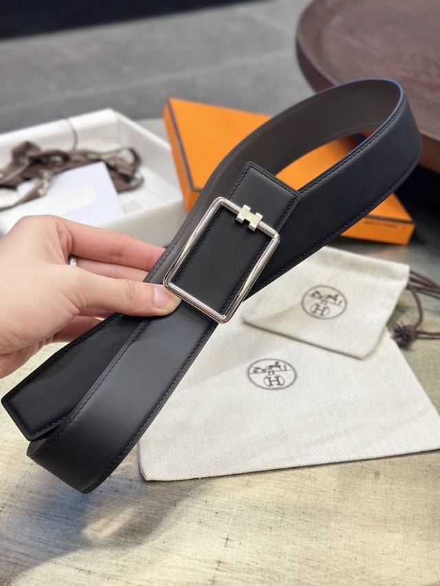 爱马仕 -双面意大利进口头层小牛皮，搭配真空电镀亮面纯钢扣，经典款式，专柜有售，市场顶级品质，支持验货 配送全套专柜包装，宽度 3.8Cm