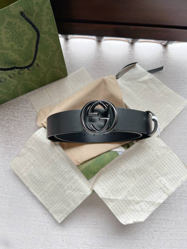 Gucci -双面意大利进口单层牛皮，搭配真空电镀喷砂纯铜扣，经典款式，专柜有售，市场顶级品质，支持验货 配送全套专柜包装，宽度 3.8Cm