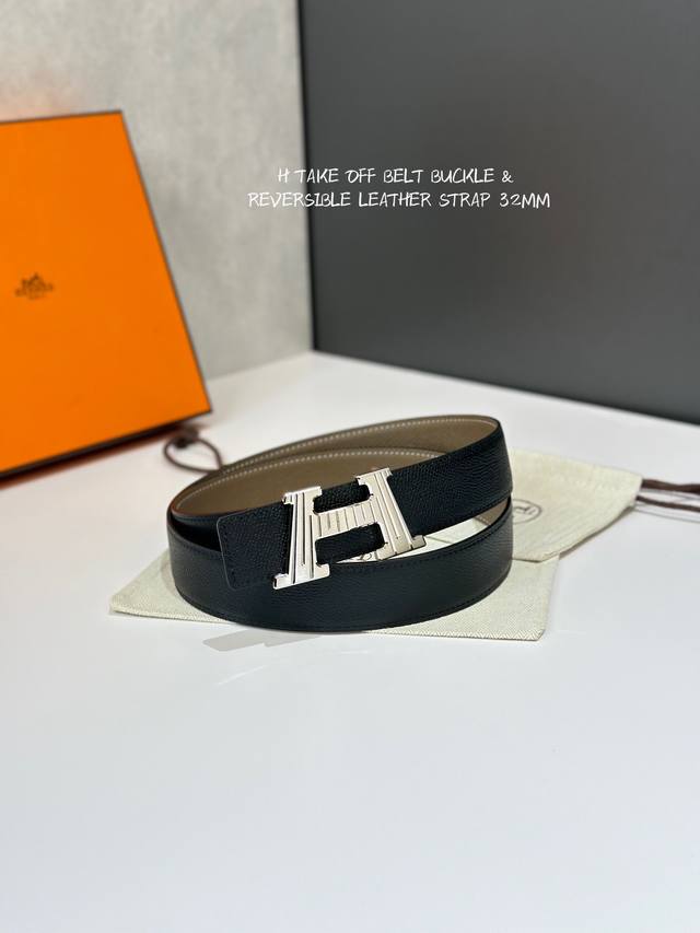 爱马仕 双面意大利进口头层手掌纹牛皮，搭配真空电镀拉丝纯钢扣，经典款式，专柜有售，市场顶级品质，支持验货 配送全套专柜包装，宽度 3.2Cm