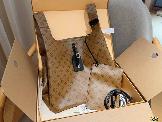 大号黄花 高版本 Lv路易威登 Atlantis 亚特兰蒂斯菜篮子购物袋黄花女士手提包 尺寸34×34×13 礼盒包装飞机箱